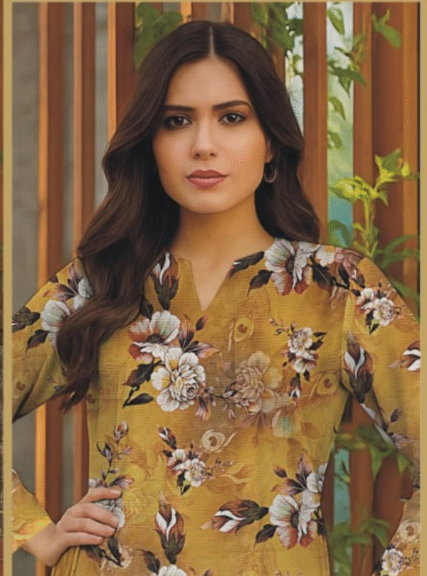 Golden Bloom Printed Doria - Image 2