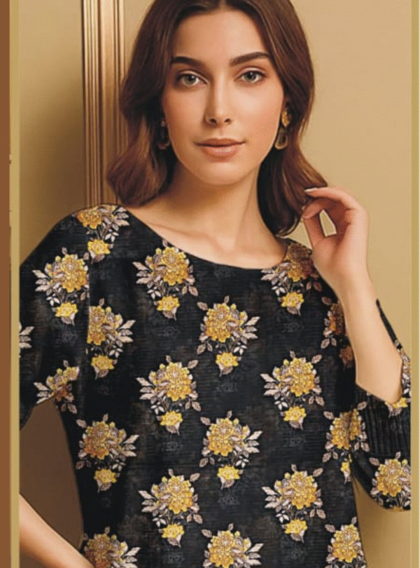 Midnight Blossom Printed Doria - Image 2